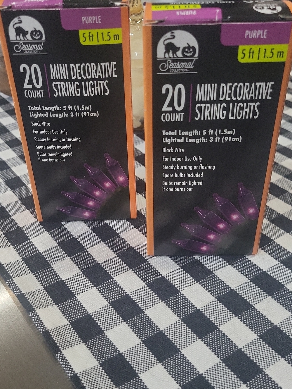 😈 Pretty Purple Mini Decorative Halloween String Lights 5 Feet - Set Of 2!